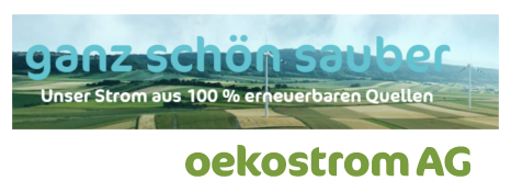 Logo Oekostrom AG - 100% Strom aus erneuerbaren Quellen